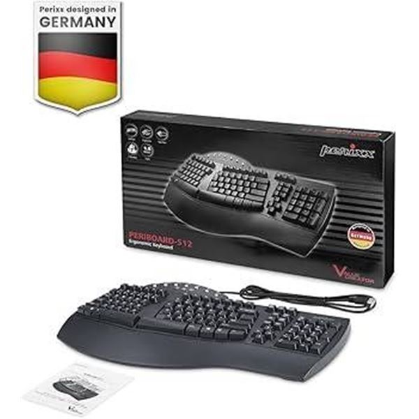 Periboard-512 Wired Full-Size Membrane Ergonomic Keyboard LOT OF 2