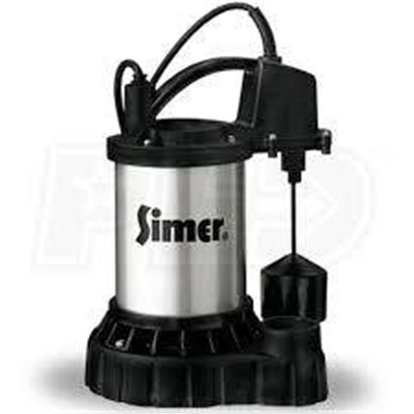 Simer Model 3986 High Output Sump Pump – 1/2 HP, 4680 GPH