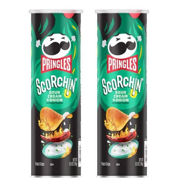 Pringles Scorchin Sour Cream And Onion 14-Pack, 156g Cans