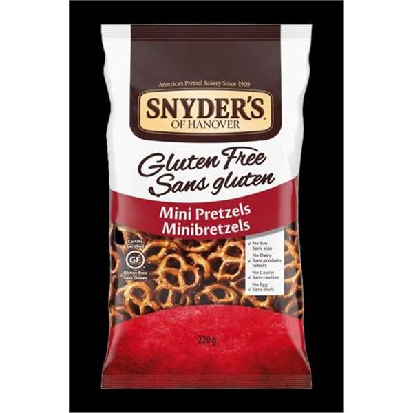 Snyder’s Of Hanover Gluten-Free Mini Pretzels 220g Pack of 12