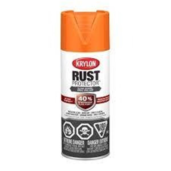Krylon Rust Protector Gloss Orange Spray Paint 6 x 340g