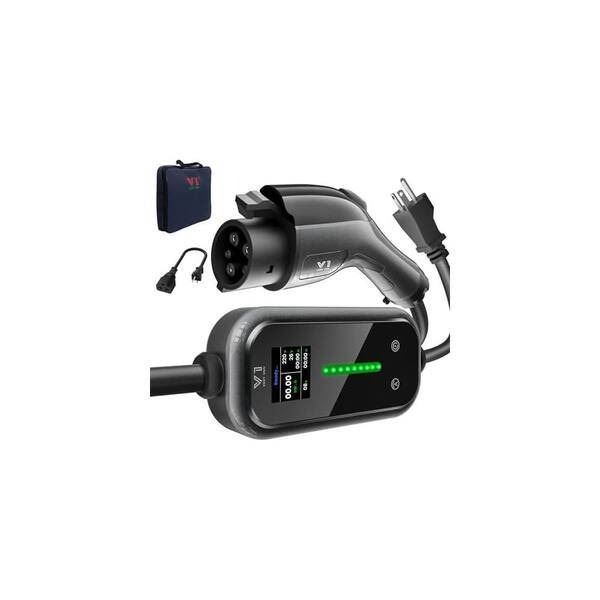 Portable EV Charger with Charging Cable and Control Box