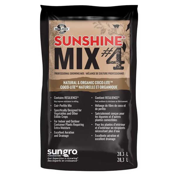 Sunshine Mix #4 Professional Growing Mix, 28.3 L, 4 Bags
