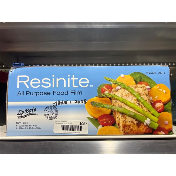 Resinite All Purpose Food Film, Zip Safe Slide Cutter, 2,500 ft Roll, 11 in Wide