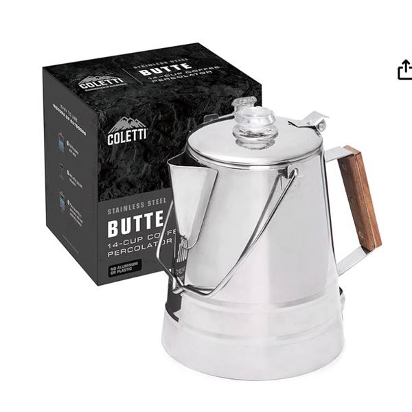 Coletti Stainless Steel Butte 14-Cup Coffee Percolator