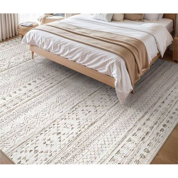 TCHDIO 5×7 Area Rug for Living Room, Machine Washable Rug Neutral Soft Boho Rug Indoor Carpet