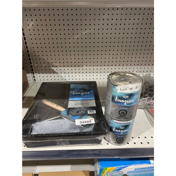 Co-op Imagine Premium Paint and Primer Set, Lot of 3 with Roller Kit