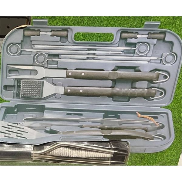 Tera Gear Complete BBQ Tool Set with Stainless Steel Components – 14 Pieces