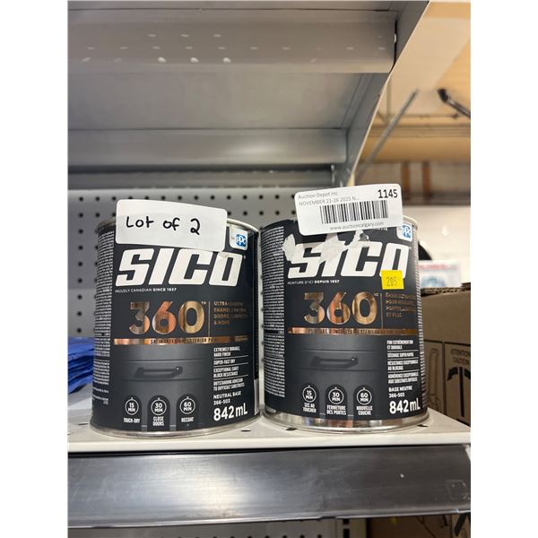 Lot of 2 SICO 360 Satin Finish Base Neutre 366-503 Paint (842 mL Each)