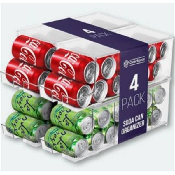 ClearSpace Stackable Can Holder with Durable Construction, 4-Pack