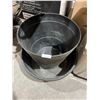 Image 1 : Lot of Feed Bin (26″W x 10″T) And Planter Pot (22″W x 20″T)