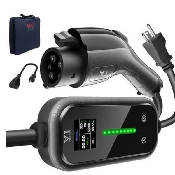 Portable EV Charger with Cable and Control Unit