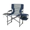 Image 1 : Folding Directors Camping Chair with Side Table Cooler Bag – Blue Grey