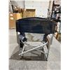 Image 3 : Folding Directors Camping Chair with Side Table Cooler Bag – Blue Grey