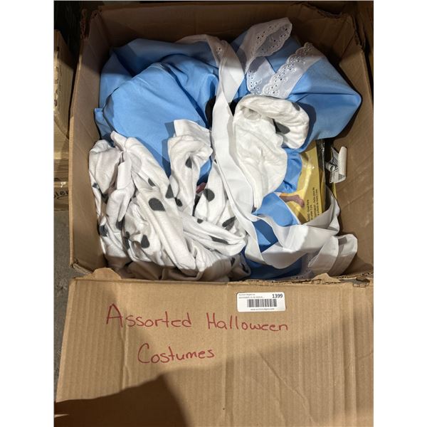 Box Lot of Assorted Halloween Costumes in various sizes