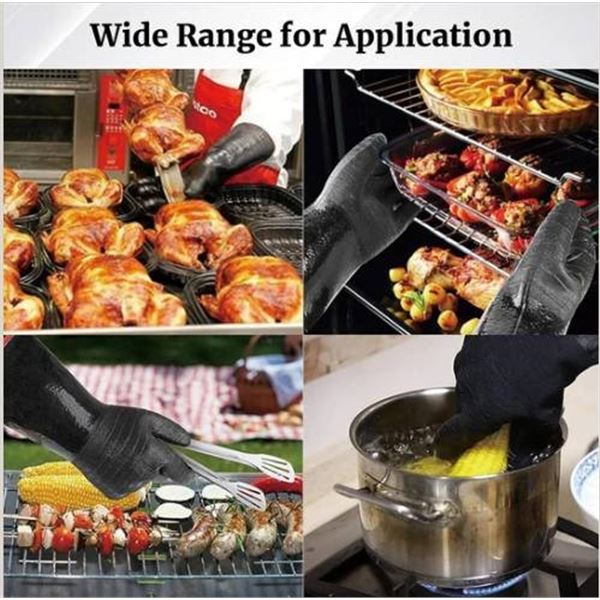 RAPICCA Heat Resistant BBQ Gloves 14in 450°F XL size
