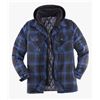 Image 1 : Zenthace Men’s Thick Flannel Shirt Jacket Lined Dark Blue XXL