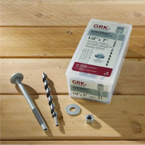 GRK Fasteners Augerbolt 1/2 Inch x 7 Inch Through Bolt Fastening (Model 691210)