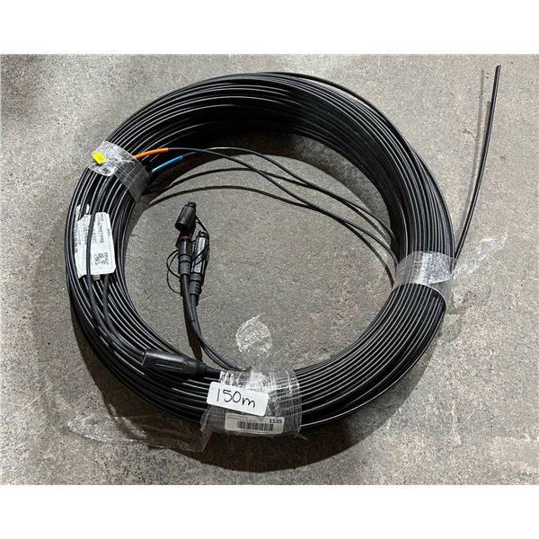 Fibre Optic Cable Coil with Connectors, Approx. 150m