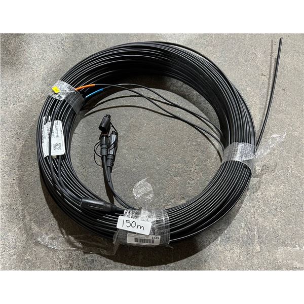 Fibre Optic Cable Coil with Connectors, Approx. 150m
