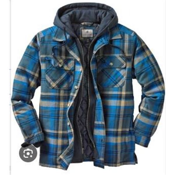 Zenthace Men’s Warm Flannel Jacket with Hoodie, Size XXL