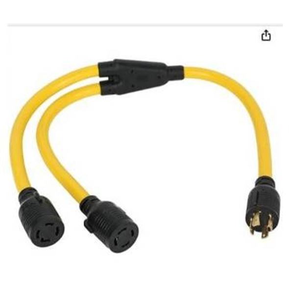 Power Cord Splitter, 3-Feet, 30 Amp, L14-30P to Two L14-30R