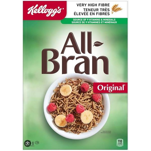 Kellogg’s All-Bran Cereal 4 x 525g Very High Fiber