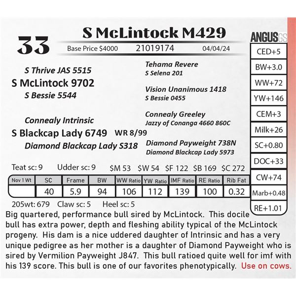 S Mckintock M429
