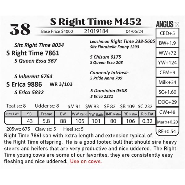S Right Time M452