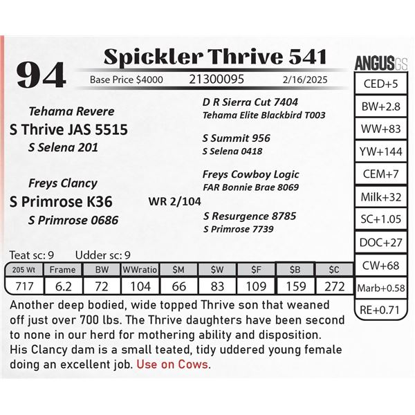 Spickler Thrive 541