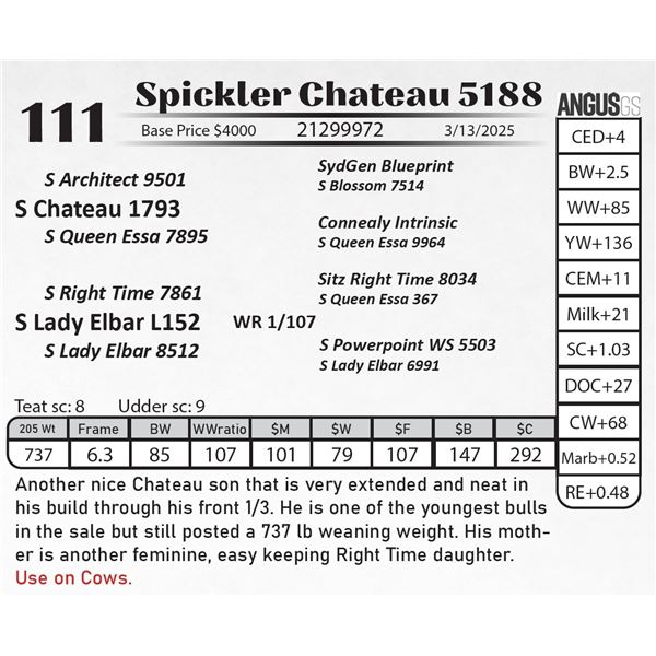 Spickler Chateau 5188