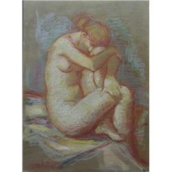 Jan De Ruth, Untitled Nude, Signed Oil on Board