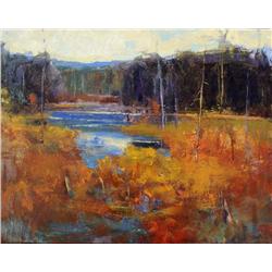 Ken Roth, Fall Marsh, Signed Oil Painting