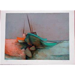 Claude Gaveau, Low Tide, Signed Lithograph