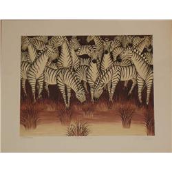 Gustavo Novoa, Plum River, Signed Lithograph