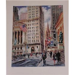 Kamil Kubik, Wall & Broad Street, Signed Serigraph