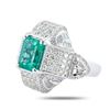 Image 3 : 3.43 ctw Emerald and 2.37 ctw Diamond Platinum Ring