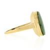Image 3 : 10K Gold Milgrain Bezel Set Oval Cabochon Jade Polished Simple Solitaire Ring