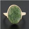 Image 6 : 10K Gold Milgrain Bezel Set Oval Cabochon Jade Polished Simple Solitaire Ring
