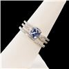 Image 1 : 1.11 ctw UNHEATED Blue Sapphire and 0.44 ctw Diamond Platinum Ring (GIA CERTIFIE