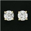 Image 5 : NEW Classic 14k Yellow Gold 0.82 ctw Round Brilliant Diamond Prong Stud Earrings