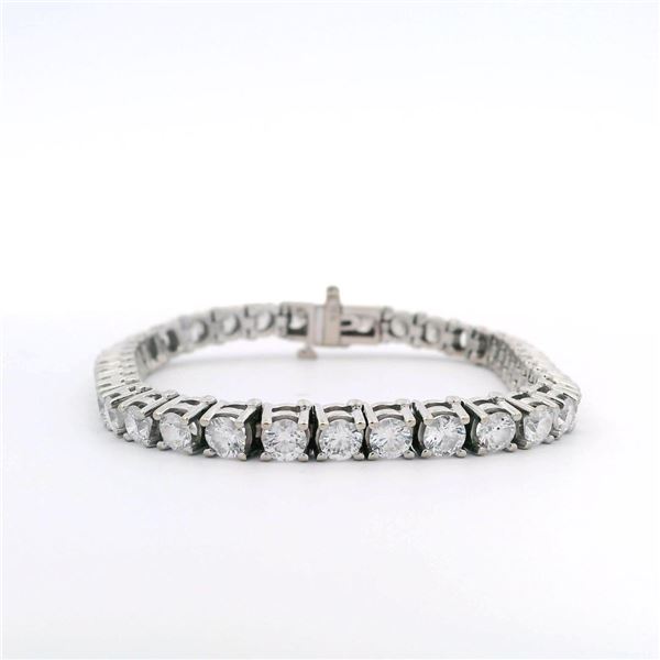 11.07 ctw Diamond Tennis Bracelet - 14KT White Gold