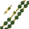 Image 5 : Vintage 29" Round Nephrite Jade Bead Strand Necklace w/ 14k Gold Balls & Clasp