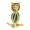 Image 4 : Vintage 18k Yellow Gold Green Chalcedony & Ruby Eyes 3D Owl on Branch Pin Brooch