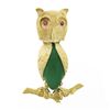 Image 6 : Vintage 18k Yellow Gold Green Chalcedony & Ruby Eyes 3D Owl on Branch Pin Brooch