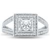 Image 2 : 0.71 ctw VS2 CLARITY E COLOR CENTER Diamond Platinum Ring (1.00 ctw Diamonds) GI