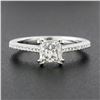 Image 2 : NEW 14k White Gold 1.12 ctw GIA Princess Cut Diamond Solitaire Engagement Ring