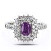 Image 1 : 0.81 ctw UNHEATED Purple Pink KASHMIR Sapphire and 0.88 ctw Diamond Platinum Rin