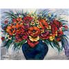Image 1 : Flowers In A Blue Vase By Yana Rafael