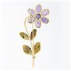 Image 3 : Vintage Allsopp Bliss 14k Two Tone Gold 10.55 ctw Amethyst Large Flower Brooch P